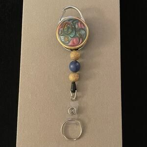 Handmade Badge Reel Enamel Abstract